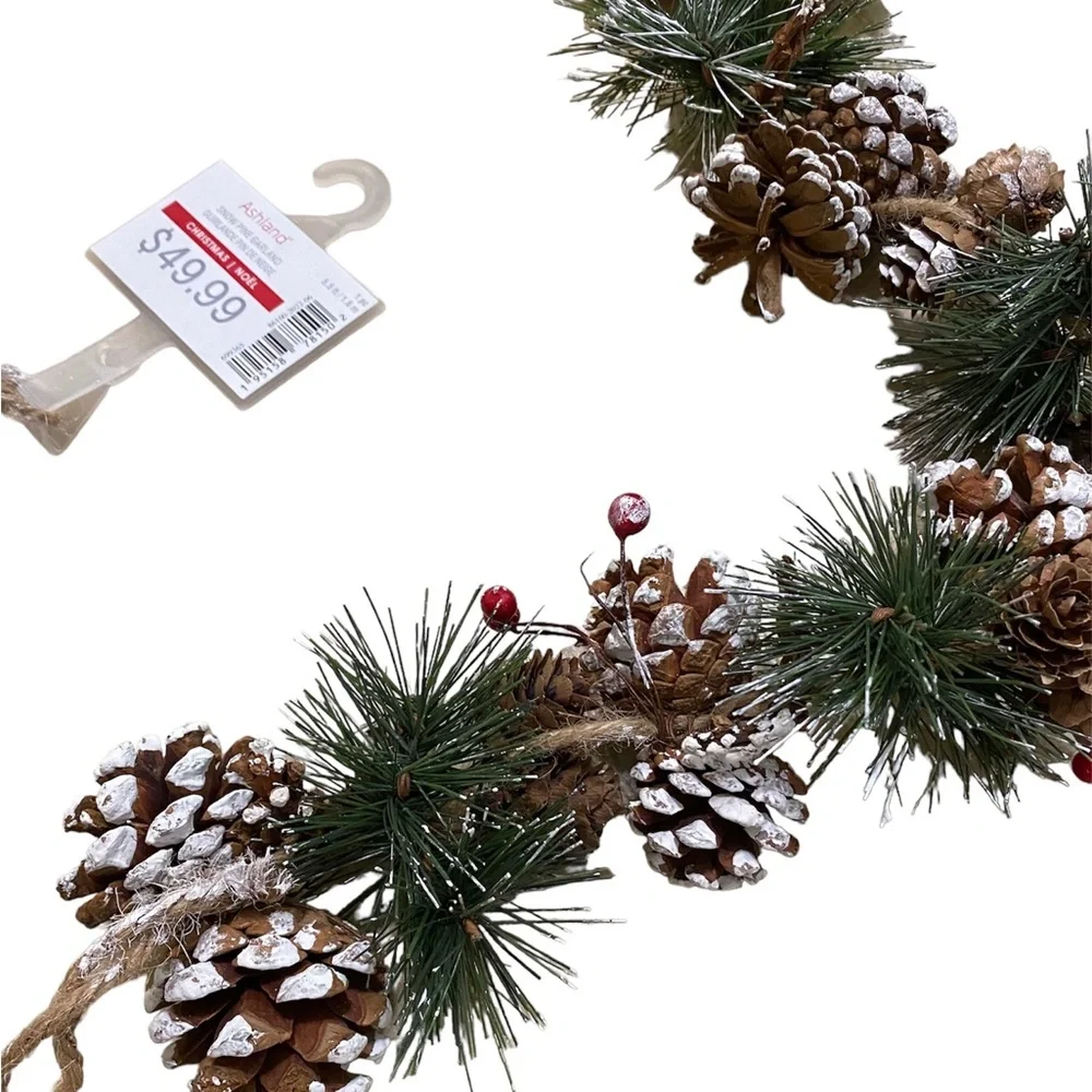 NWT- Snow pine Christmas garland